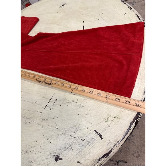 Aerie Women's Red Corduroy Flared Pants Size Small Party Holiday - Picture 4 of 6